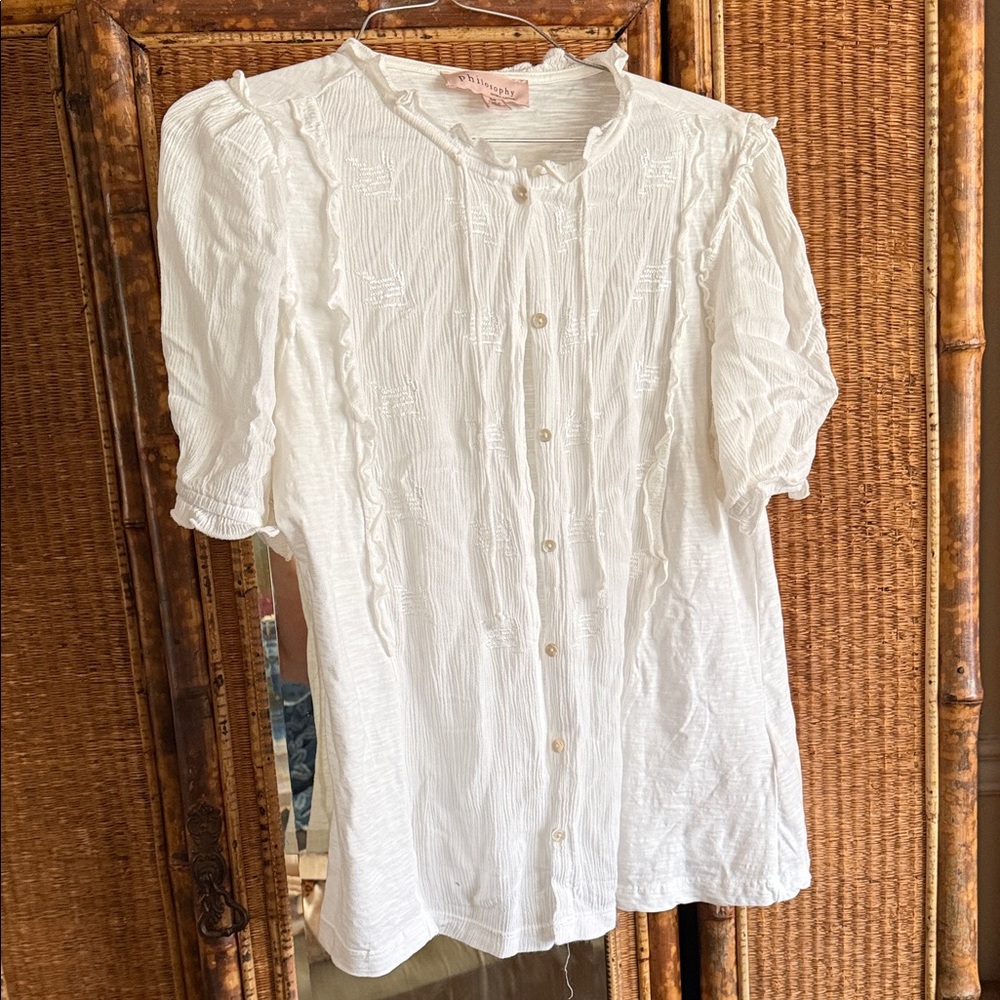 Women’s romantic Cottagecore embroidered prairie top